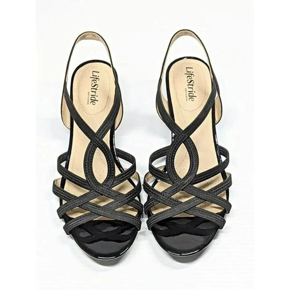 LifeStride Yaya Women's Strappy Wedge Sandals Black Size 10 W (MSRP $70) - Picture 4 of 8